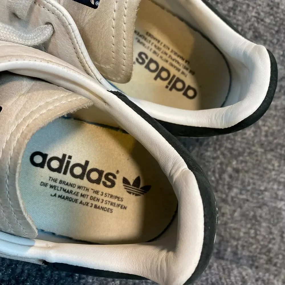 Adidas Stan Smith Vulc Mens Shoes 7 All Leather Lo Top White Black Sneakers